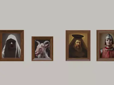 Old Creepy Paintings Pack Low-poly 3D model