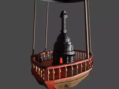 Fantasy Hot Air Balloon Low-poly 3D model purchase