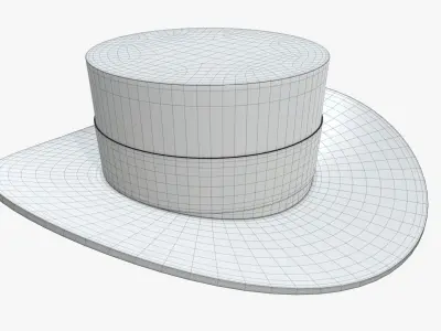 Black classic hat Free 3D model