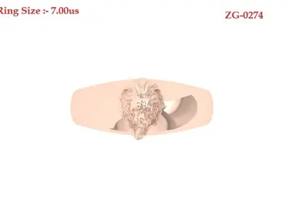 Lion Ring 3D print model