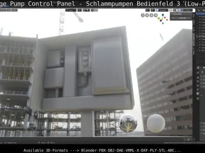 Sludge Pump Control Panel - Schlammpumpen Bedienfeld 3 Low-Poly Low-poly 3D model
