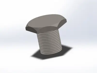 Hexagonal Head threaded bolt Free 3D model