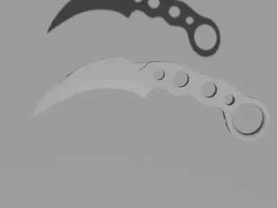 Valorant Reaver Karambit 3D print model Low-poly 3D model