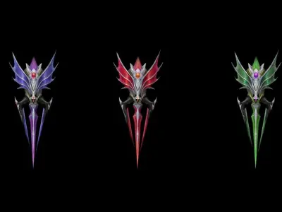 Trident Battle-Gloves Low-poly 3D model