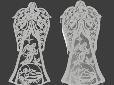 christmas nativity for wall - medal - tree ornaments - lamp 3D print model