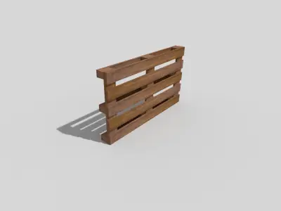 Wooden Pallet Low-poly 3D model 3