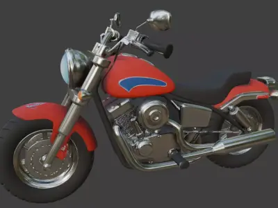 Cartoon Motorcycle 3D Model 3D model get