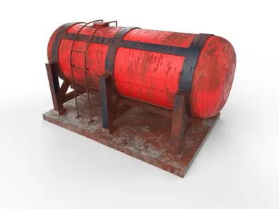 liquid tank M1 - Old Low-poly 3D model