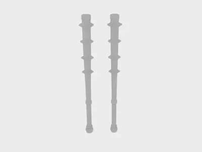 Barbarian Spiked Club Larp Weapon Low-poly 3D model