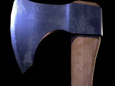 HIE Game Ready Viking Axe D180213 Low-poly 3D model