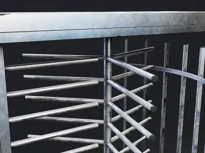 Industrial Turnstile Gate 3D Model Low-poly 3D model