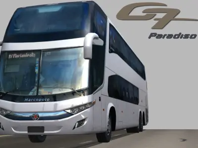 Marcopolo G7 Paradiso 1800DD bus Low-poly 3D model