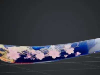 katana floral Low-poly 3D model