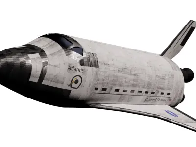 Atlantis Space Shuttle 3 scenes with Boosters and Landing Gear 3D model