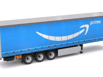 Semi Trailer Amazon Curtainsider 3D model
