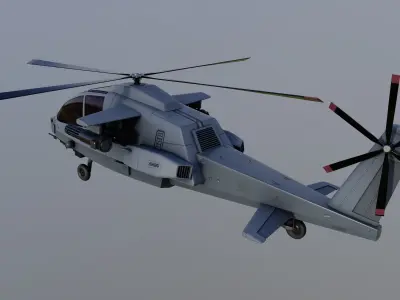 Attack Helicopter 3D model 4