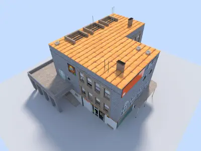 city office building Low-poly 3D model purchase