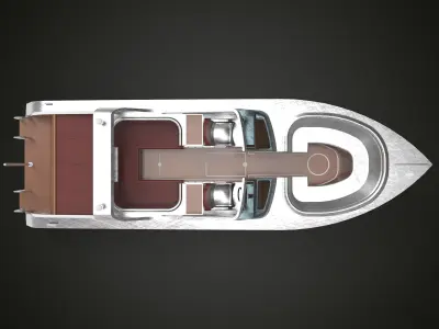 Speedboat Aluminium Low-poly 3D model