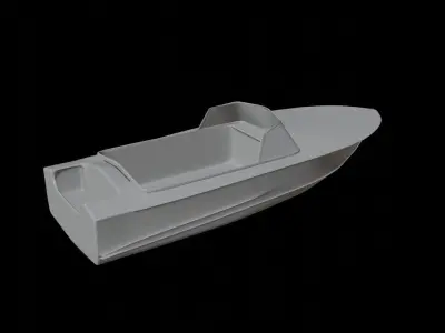Boat or yacht on sea waves 3D model