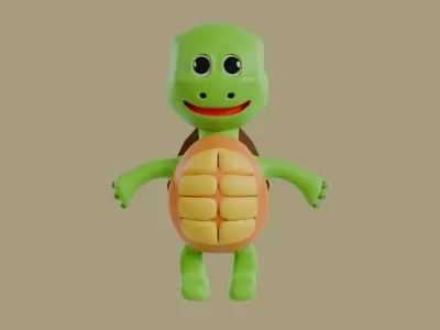 3D model of a cartoon Turtle Free 3D model