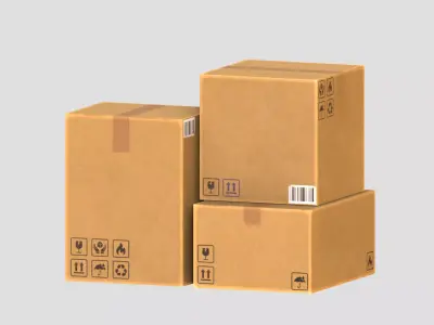Packaging Boxes Cardboard Low-poly 3D model