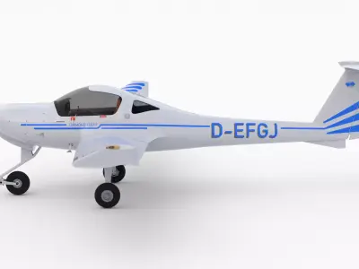 Aircraft Diamond DA20 EFGJ Low-poly 3D model