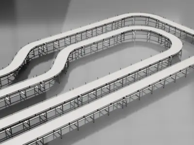 Conveyor Belt Bundle - Assembly Line 3D model