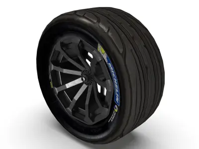 Mazda rx vision gt3 wheel Low-poly 3D model