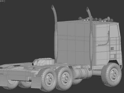 flat nose truck Low-poly 3D model