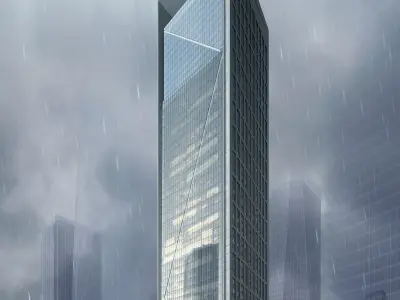 3Dmax fashion city commercial square building 411 3D model