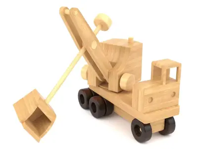 Wooden toy truck 24 3D model