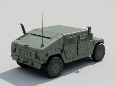 Humvee  military  vehicle  full details  3D model