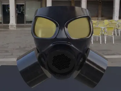 Military Gas Mask Low-poly 3D model
