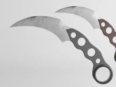 KNIFE Black Karambit Blade Low-poly 3D model