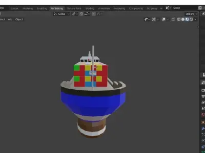 Cargo Ship  Low-poly 3D model