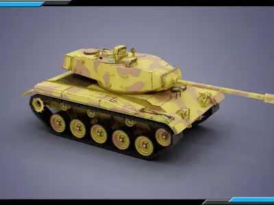 M41 Walker Bulldog Desert theme Low-poly 3D model