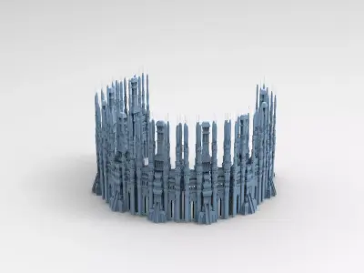 Ancient City Hyboria Walls 2 3D model