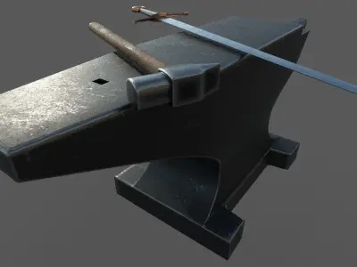 Medieval Craftsman Tools  Low-poly 3D model