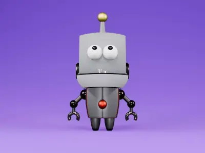 CUTE ROBOT Low-poly 3D model 8