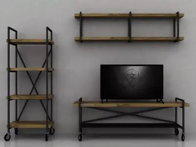 Industrial TV Unit Low-poly 3D model