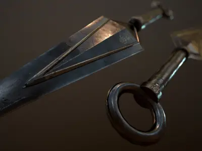 Game Ready Kunai Blade Low-poly 3D model
