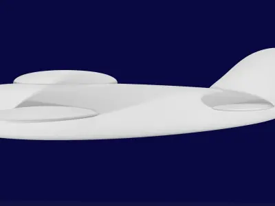 Plane 3D Model White Low-poly 3D model