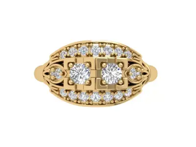 Art Deco Ring 3D print model 37