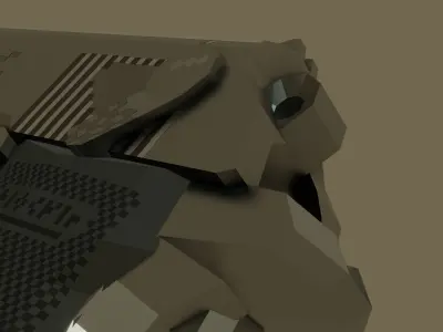 Walther PPKS Low Poly Pixel Art  Free low-poly 3D model