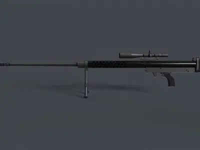 Shaher Iranian heavy rifle Low-poly 3D model