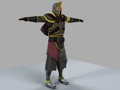 Warrior knight in armor 3D model