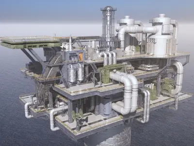Sci-fi OilRig 3D model purchase