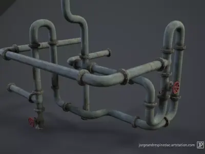 Pipes Pack  - Modular Set - Game Ready Low-poly 3D model