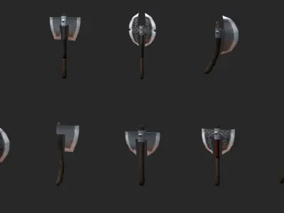 Simple Axes Low-poly 3D model