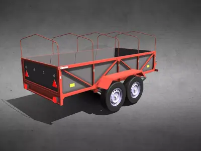 Two-axle trailer 3D model